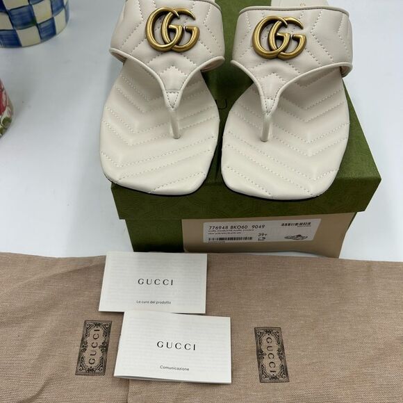 Women's Gucci GG Marmont quilted leather sandals size 39.5 made in Italy - Picture 10 of 10
